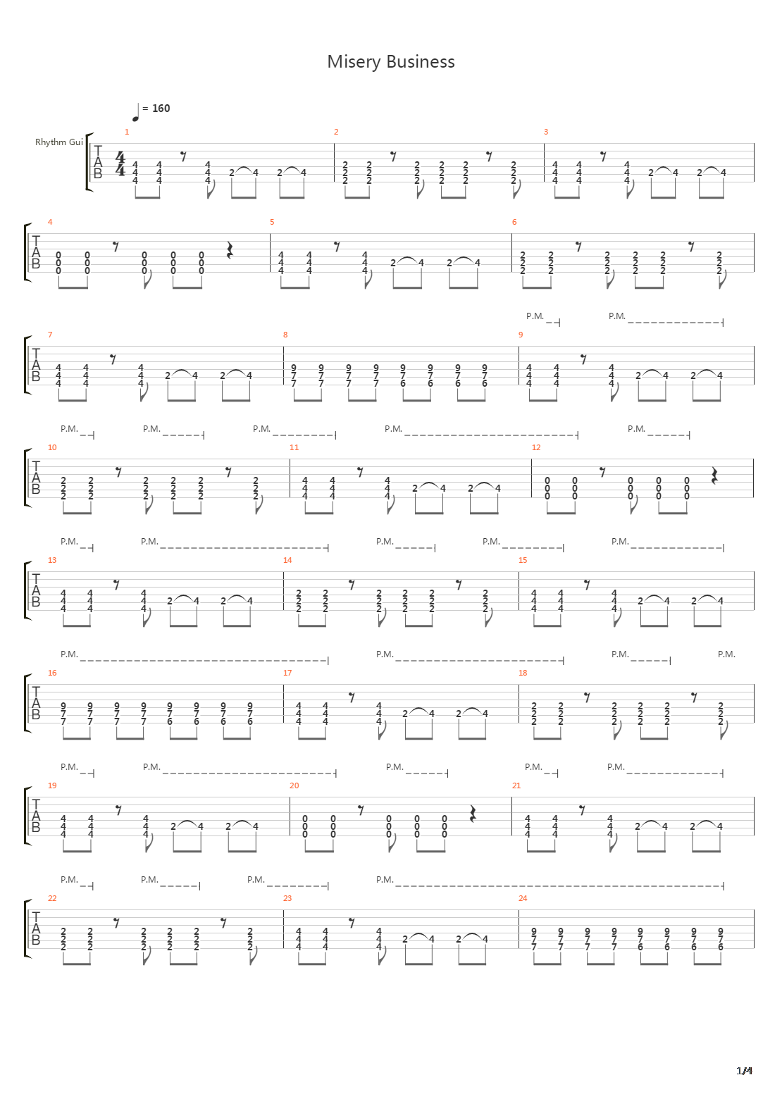 Misery Business吉他谱
