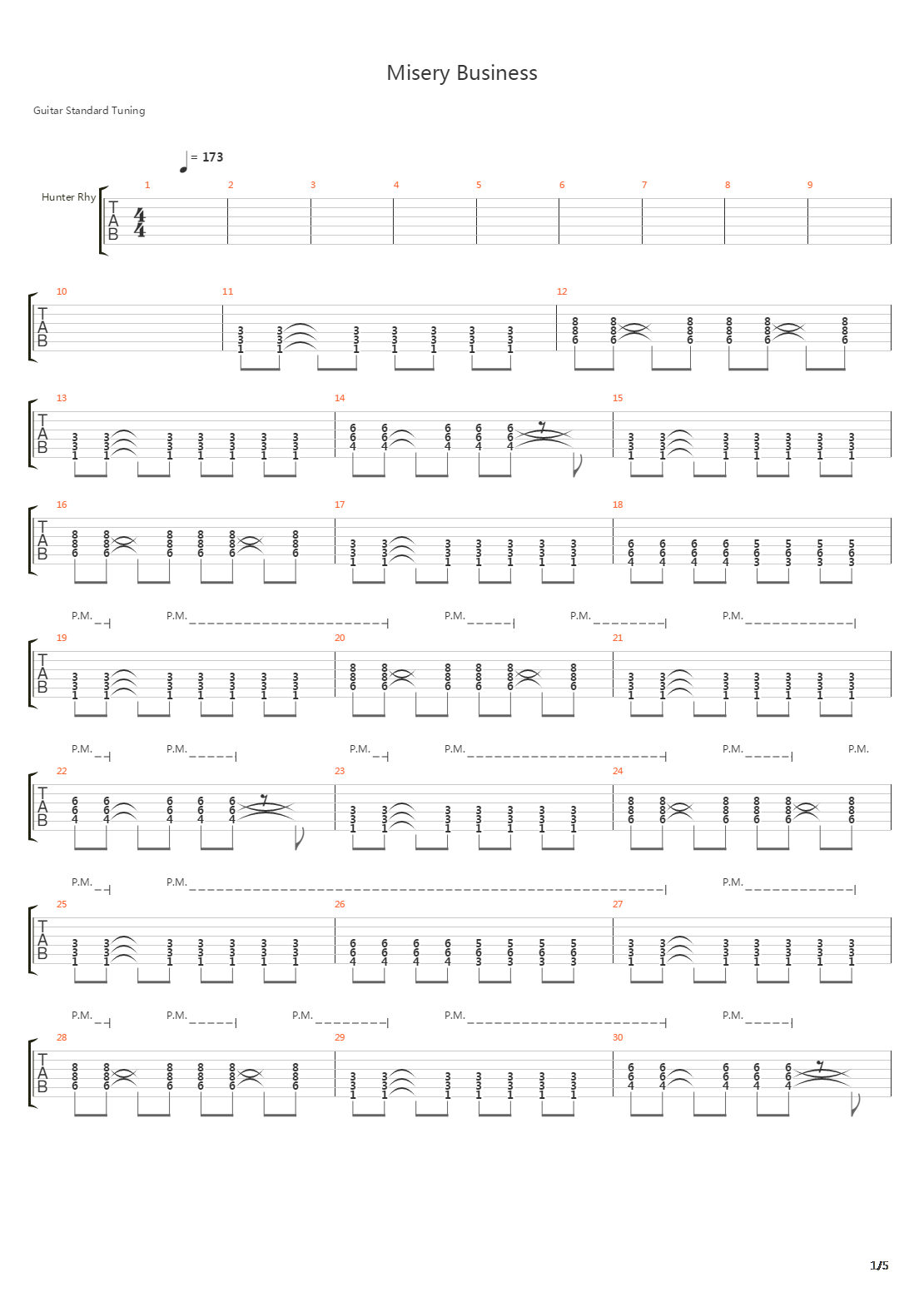 Misery Business吉他谱