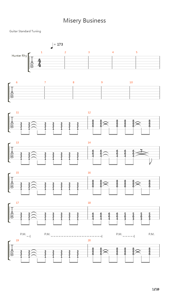 Misery Business吉他谱
