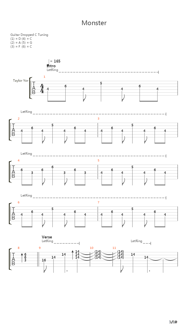 Monster吉他谱