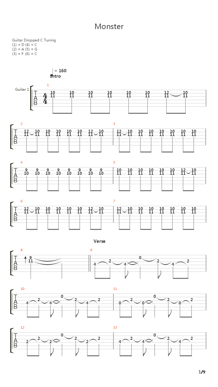 Monster吉他谱