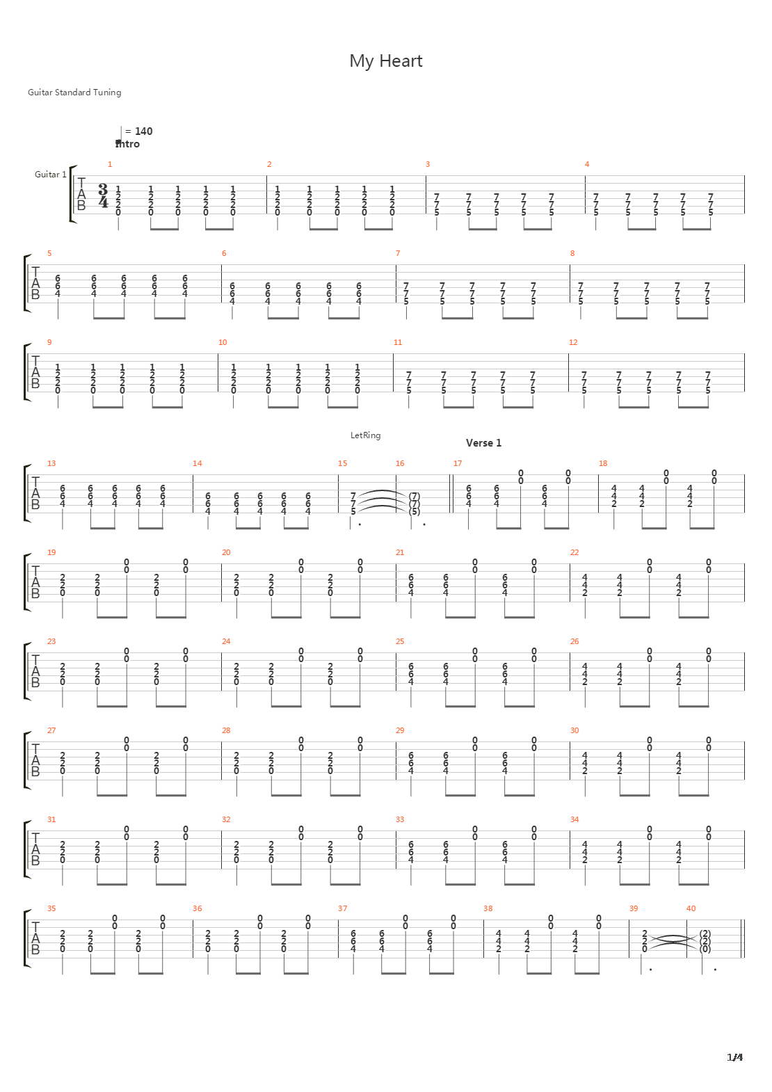 My Heart吉他谱