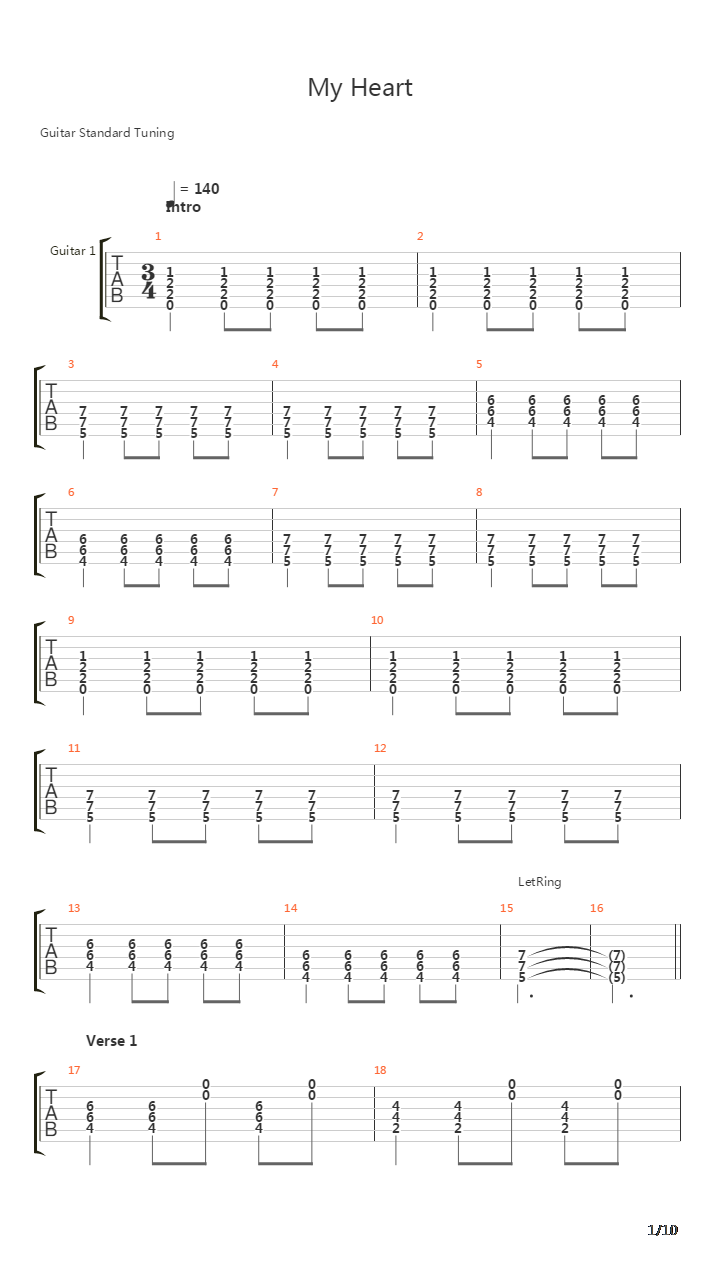 My Heart吉他谱
