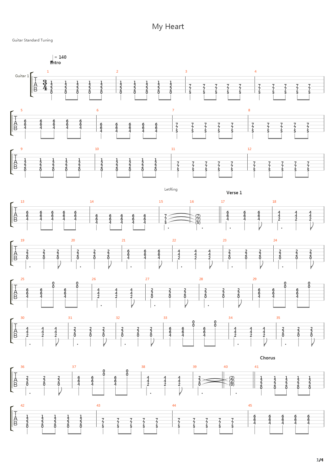 My Heart吉他谱
