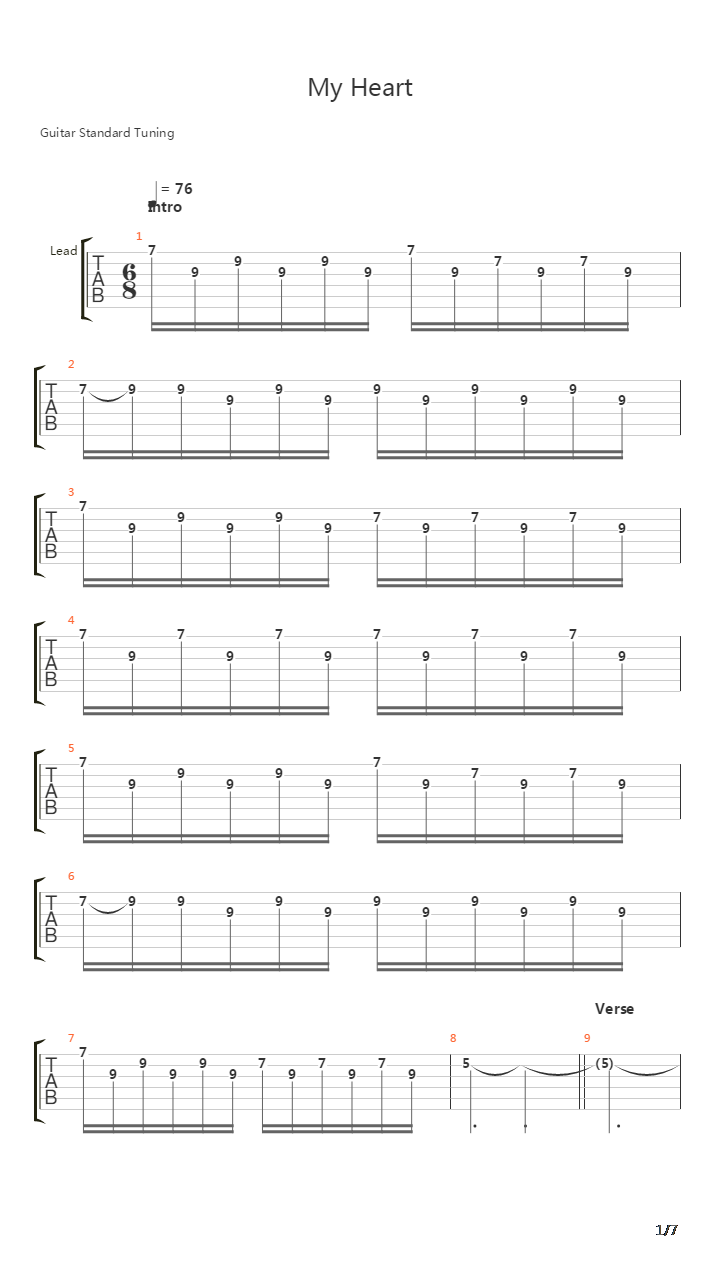 My Heart吉他谱
