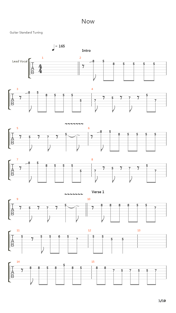 Now吉他谱