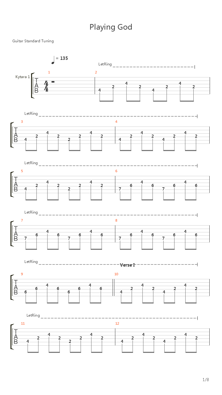 Playing God吉他谱