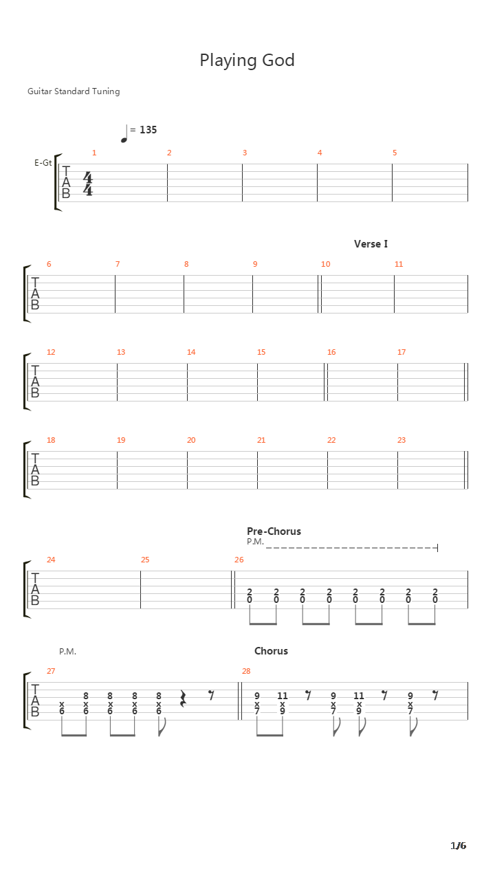 Playing God吉他谱