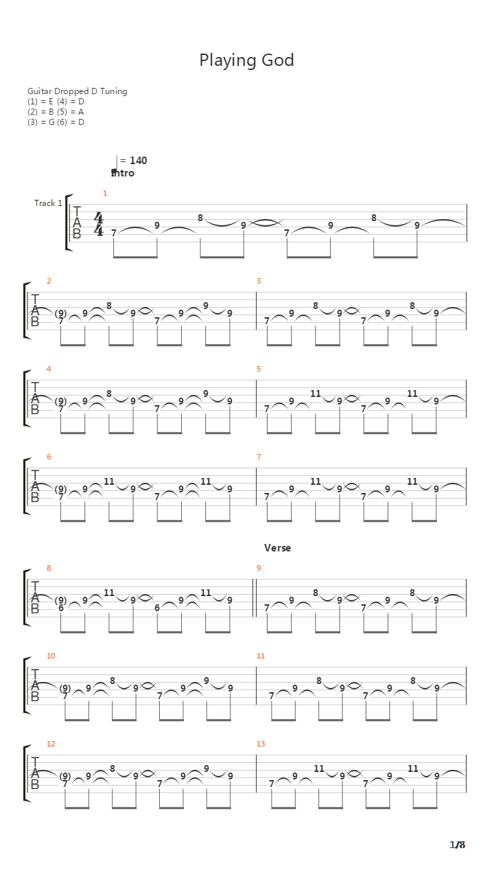 Playing God吉他谱