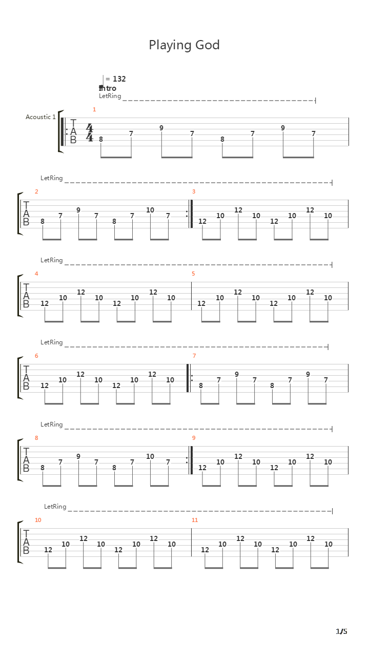 Playing God吉他谱