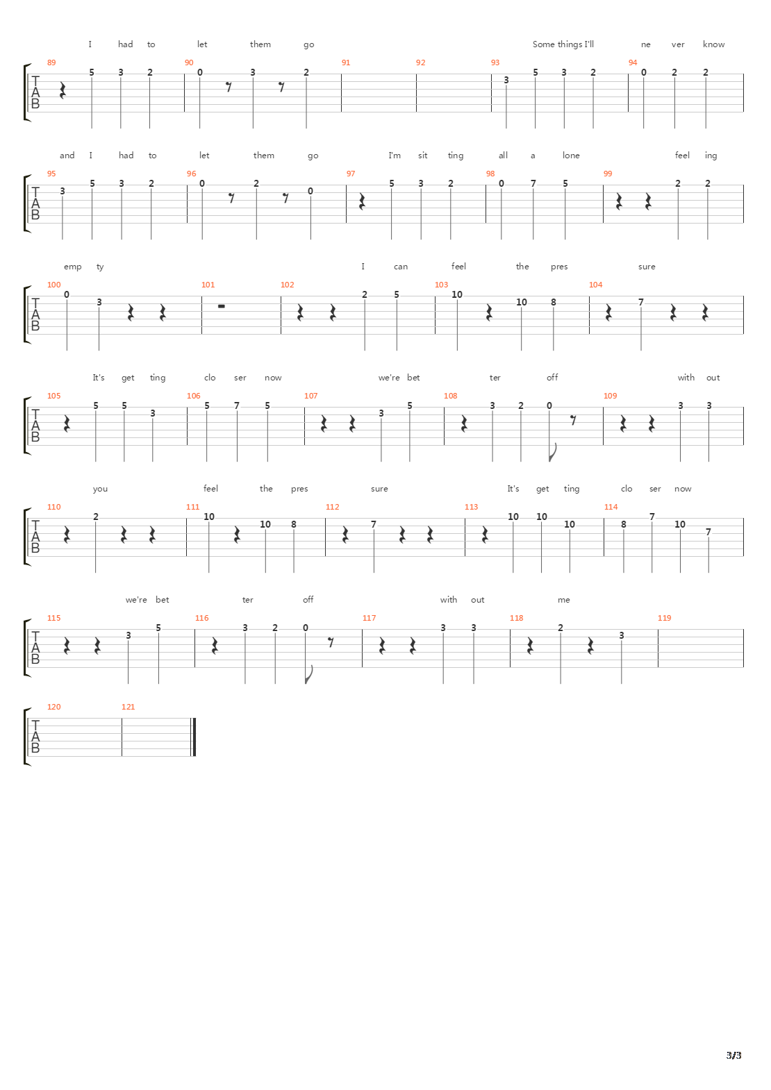 Pressure吉他谱