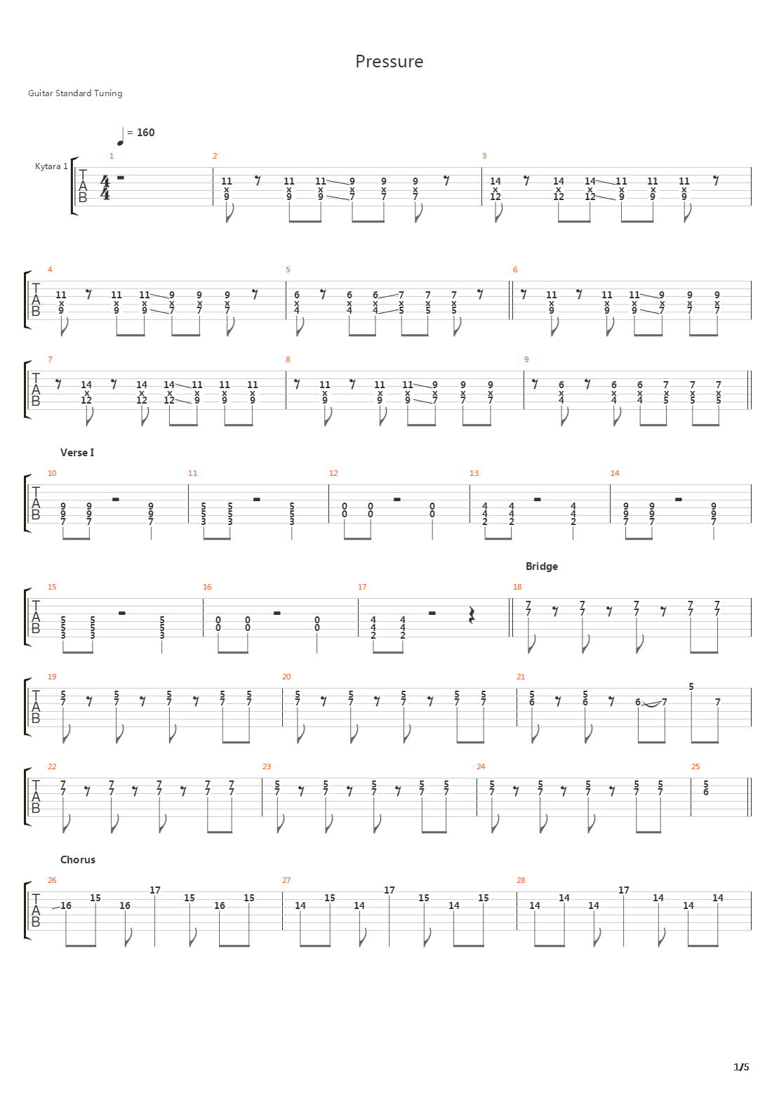 Pressure吉他谱