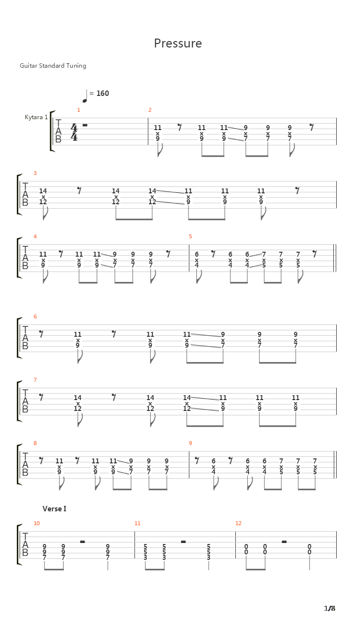 Pressure吉他谱