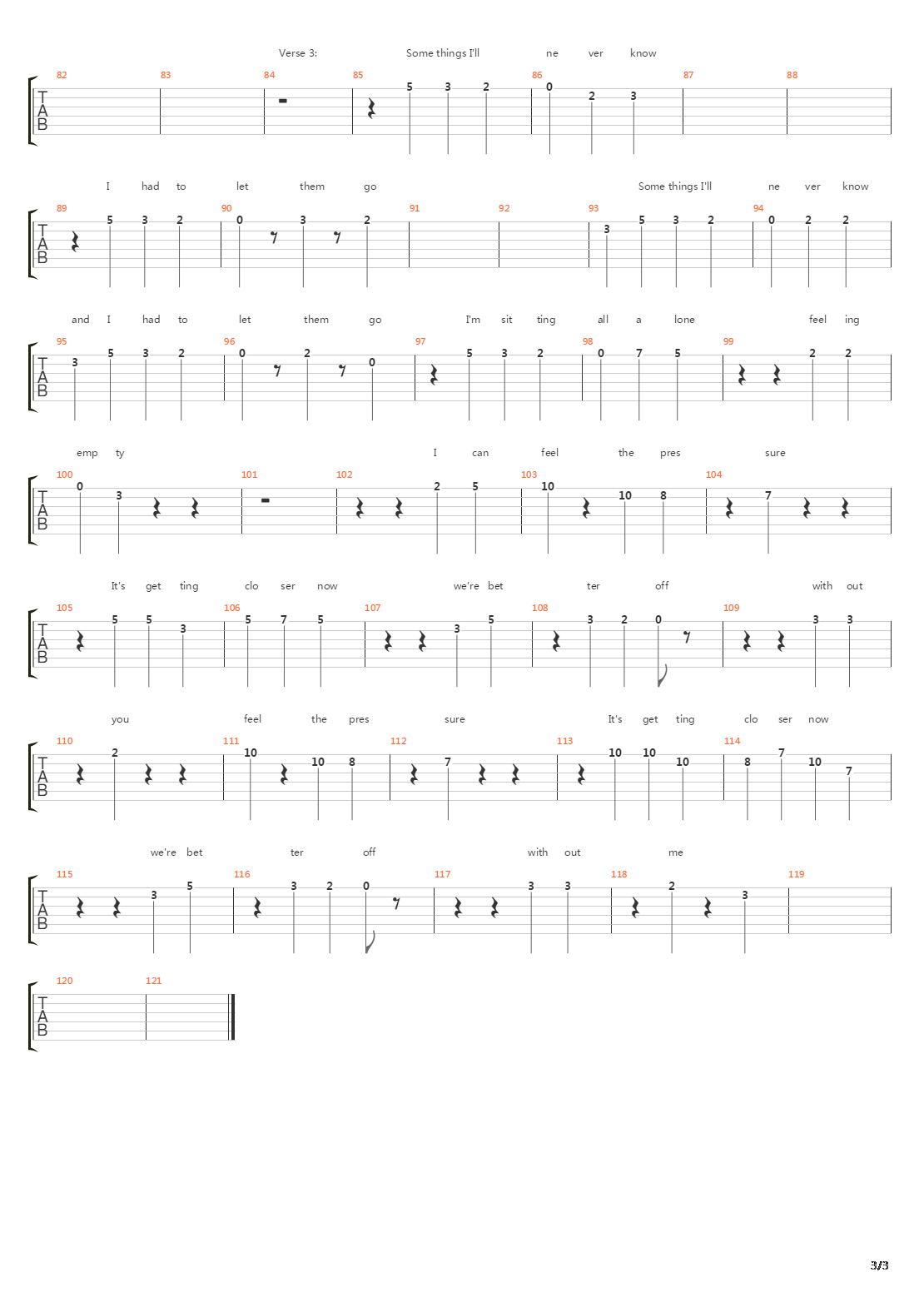 Pressure吉他谱