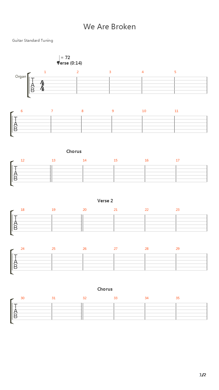 We Are Broken吉他谱