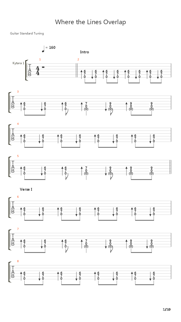 Where The Lines Overlap吉他谱