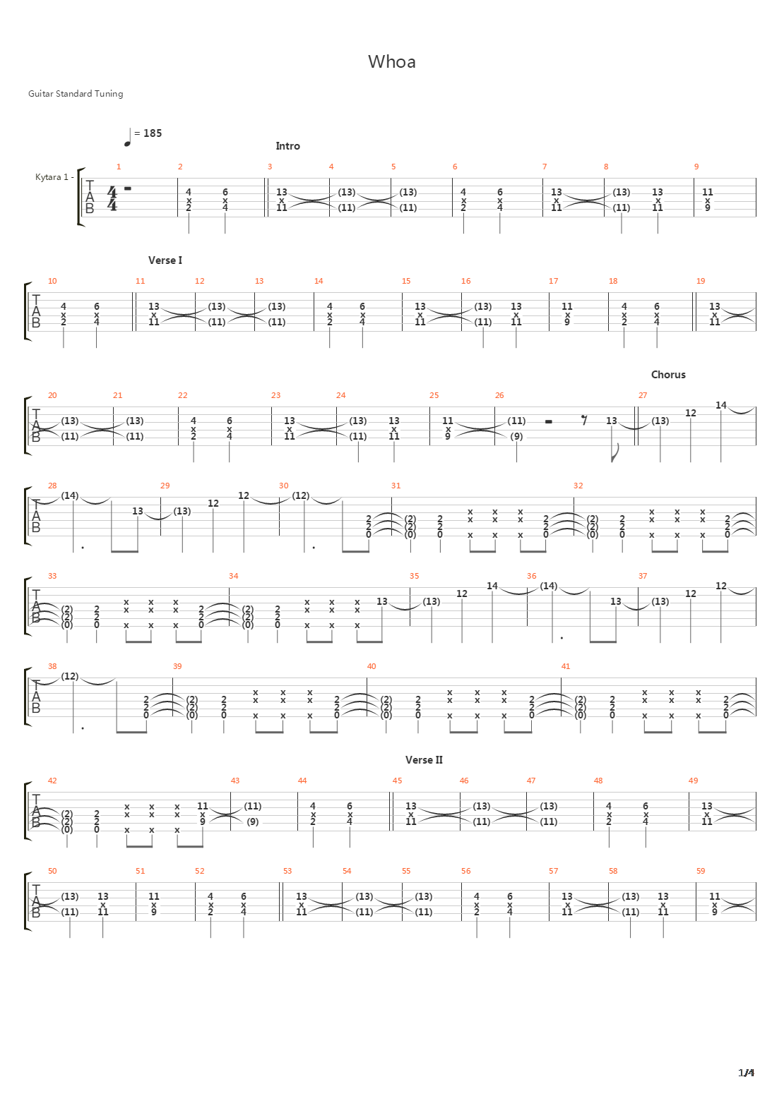 Whoa吉他谱