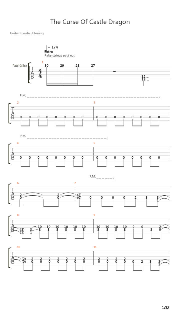 Curse Of Castle Dragon吉他谱