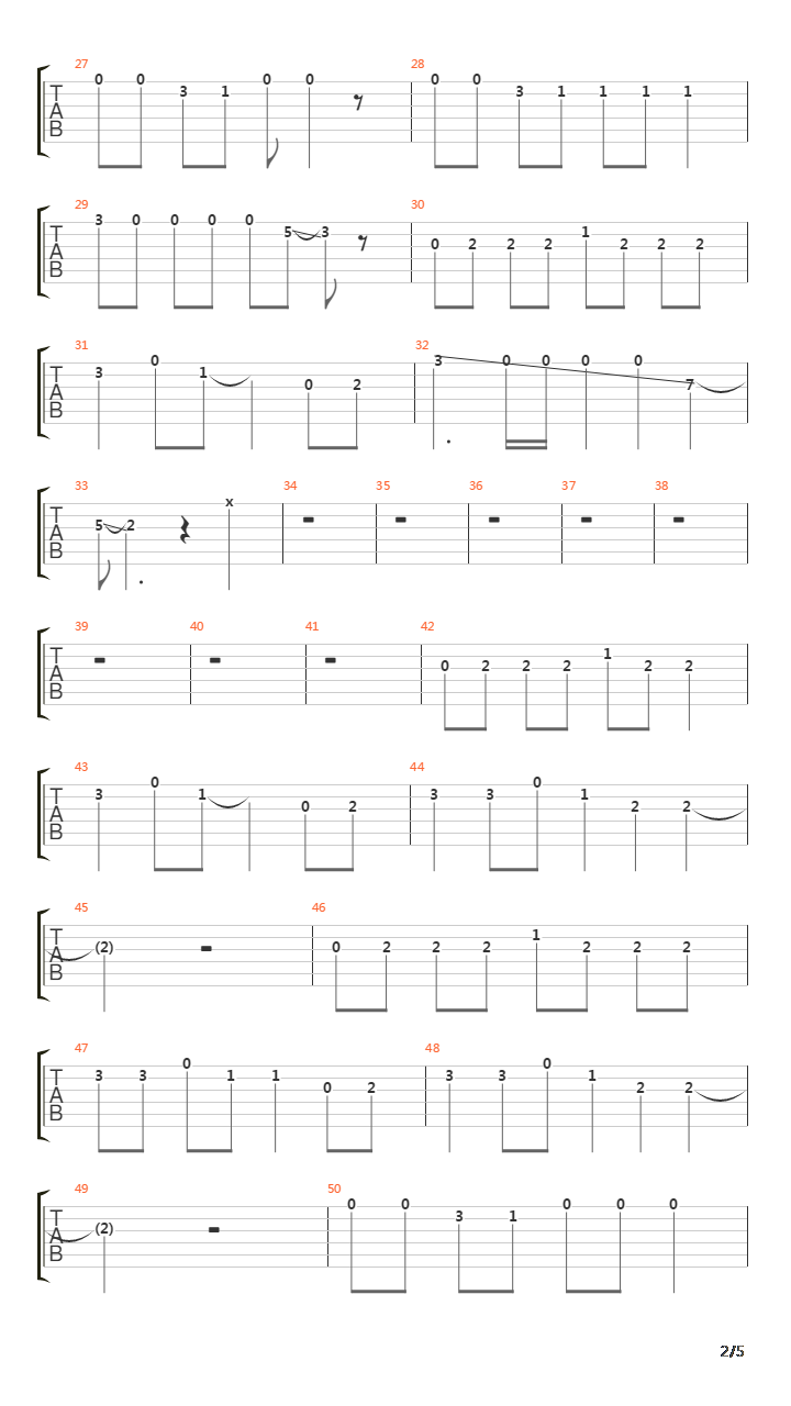 Down To Mexico吉他谱