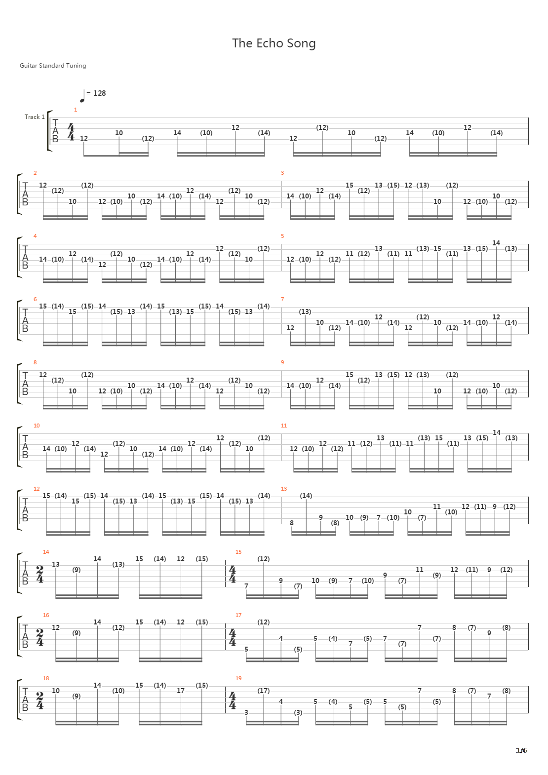 Echo Song吉他谱