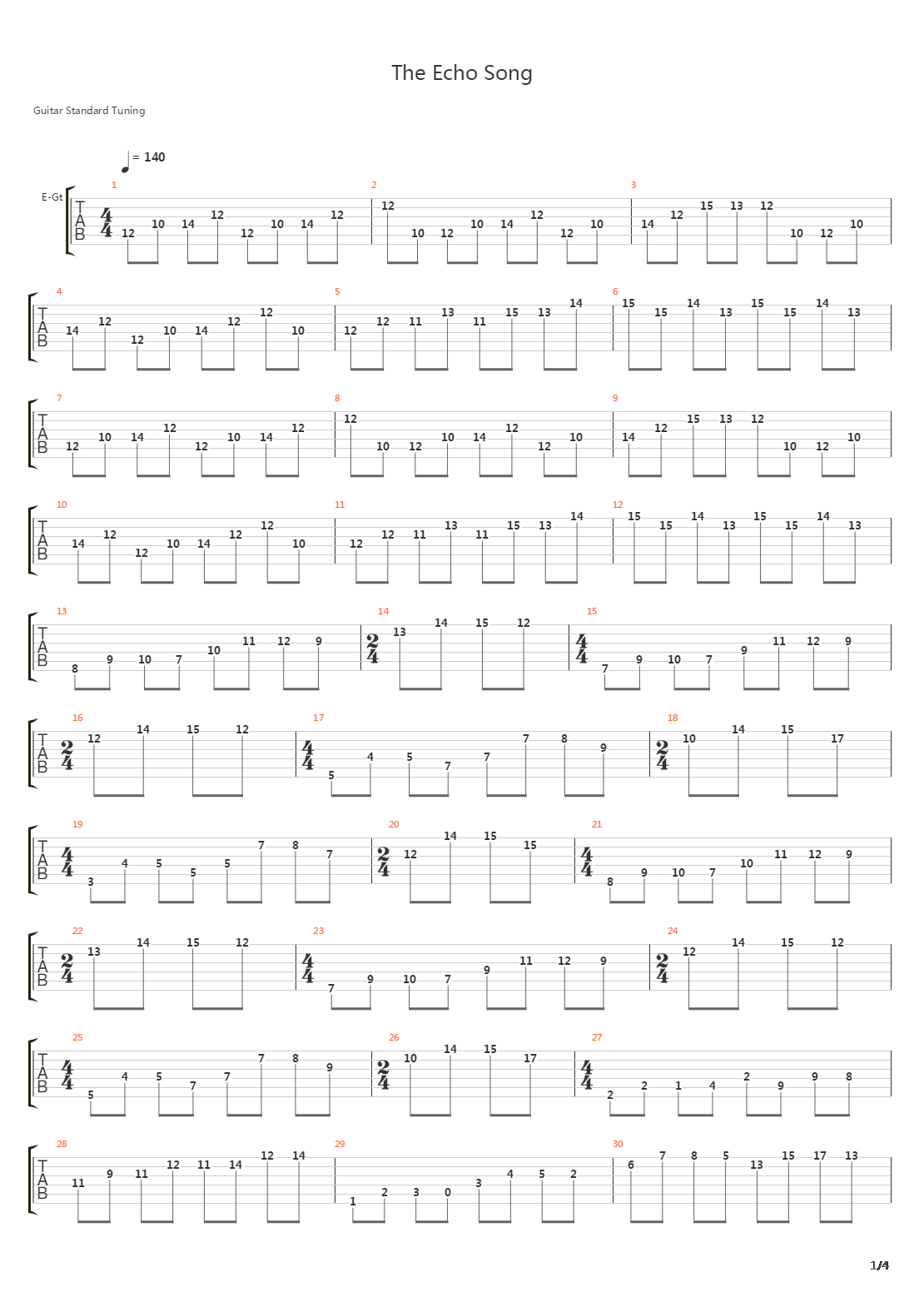 Echo Song吉他谱