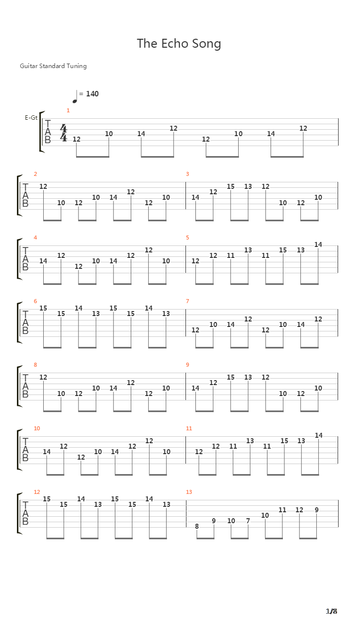 Echo Song吉他谱