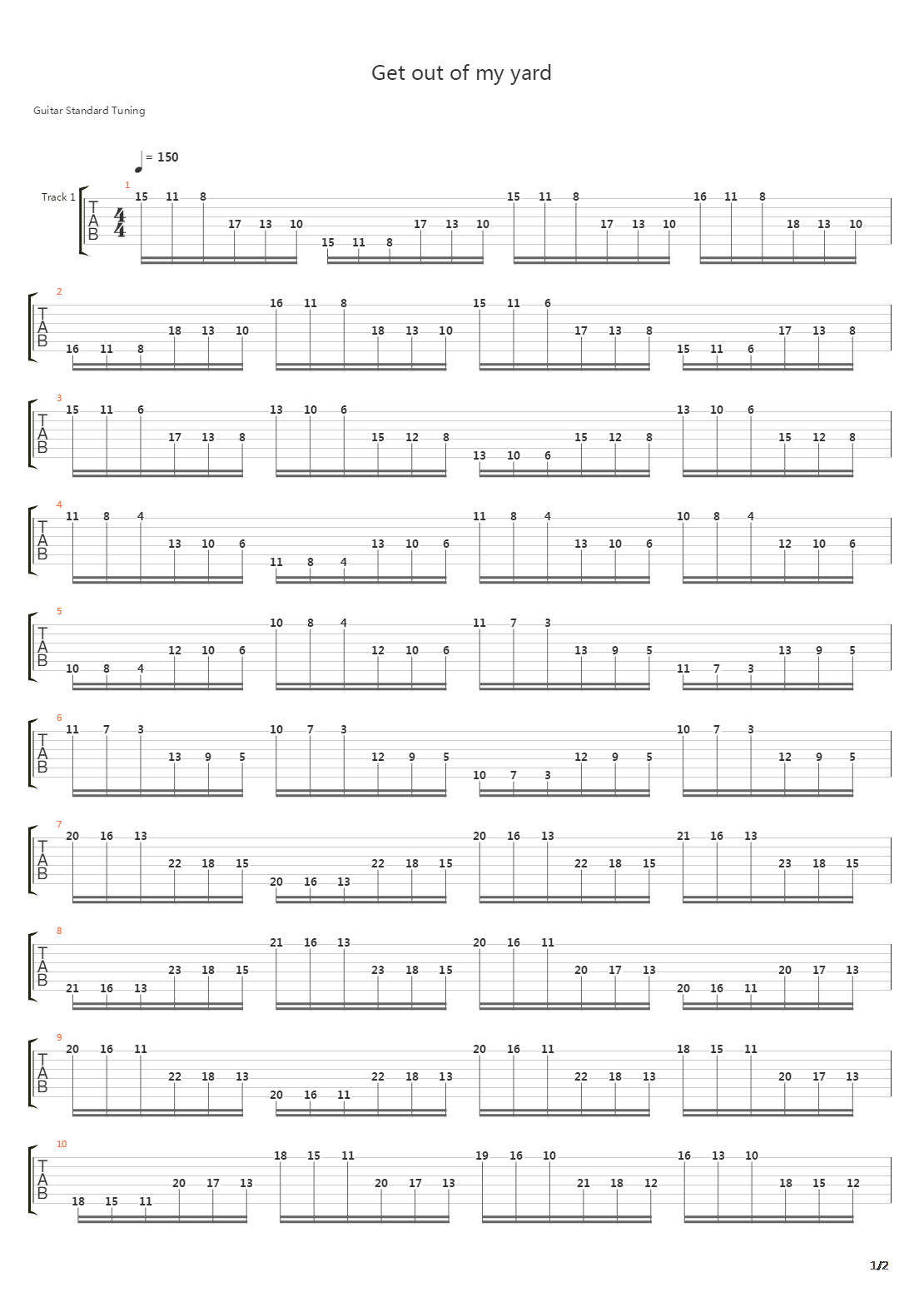 Get Out Of My Yard吉他谱