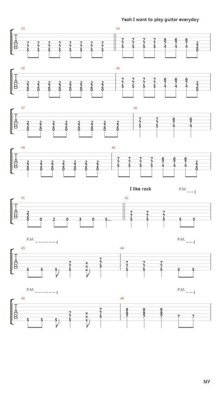 I Like Rock吉他谱