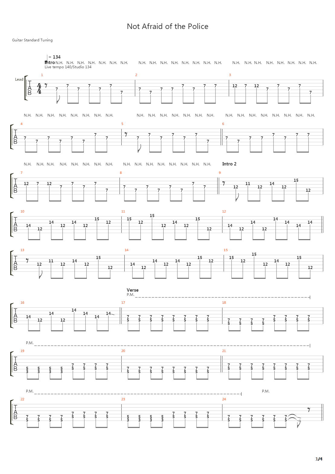 Im Not Afraid Of The Police吉他谱