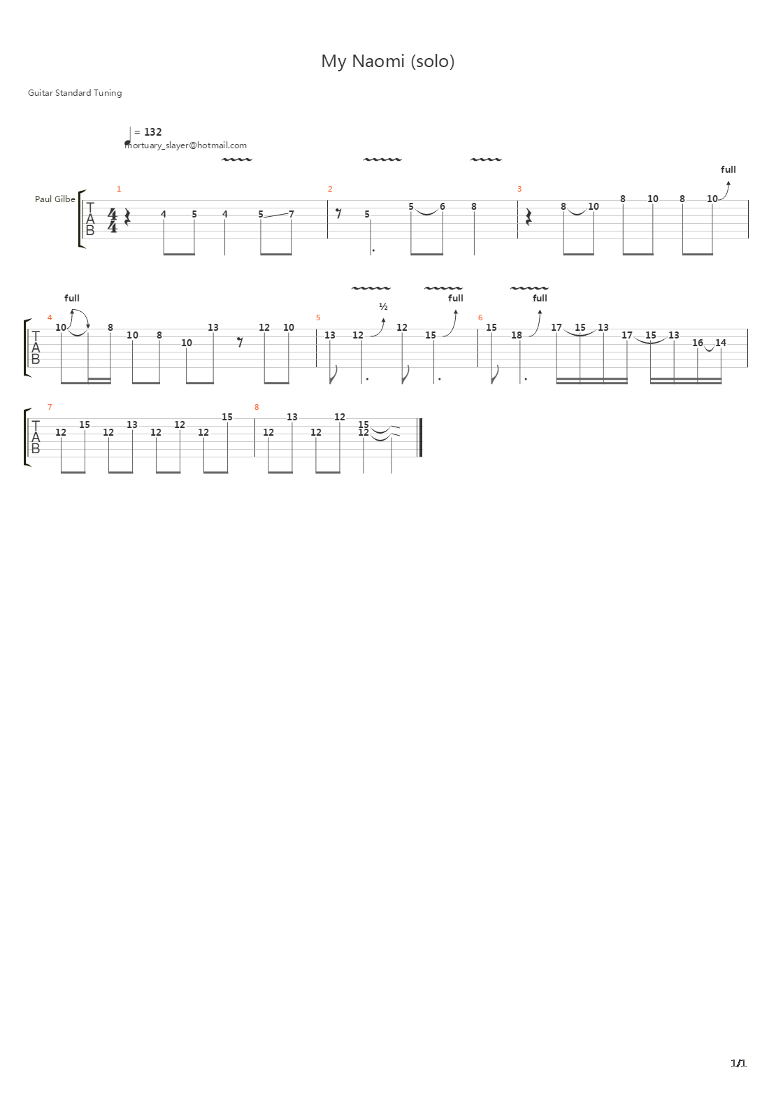 My Naomi吉他谱