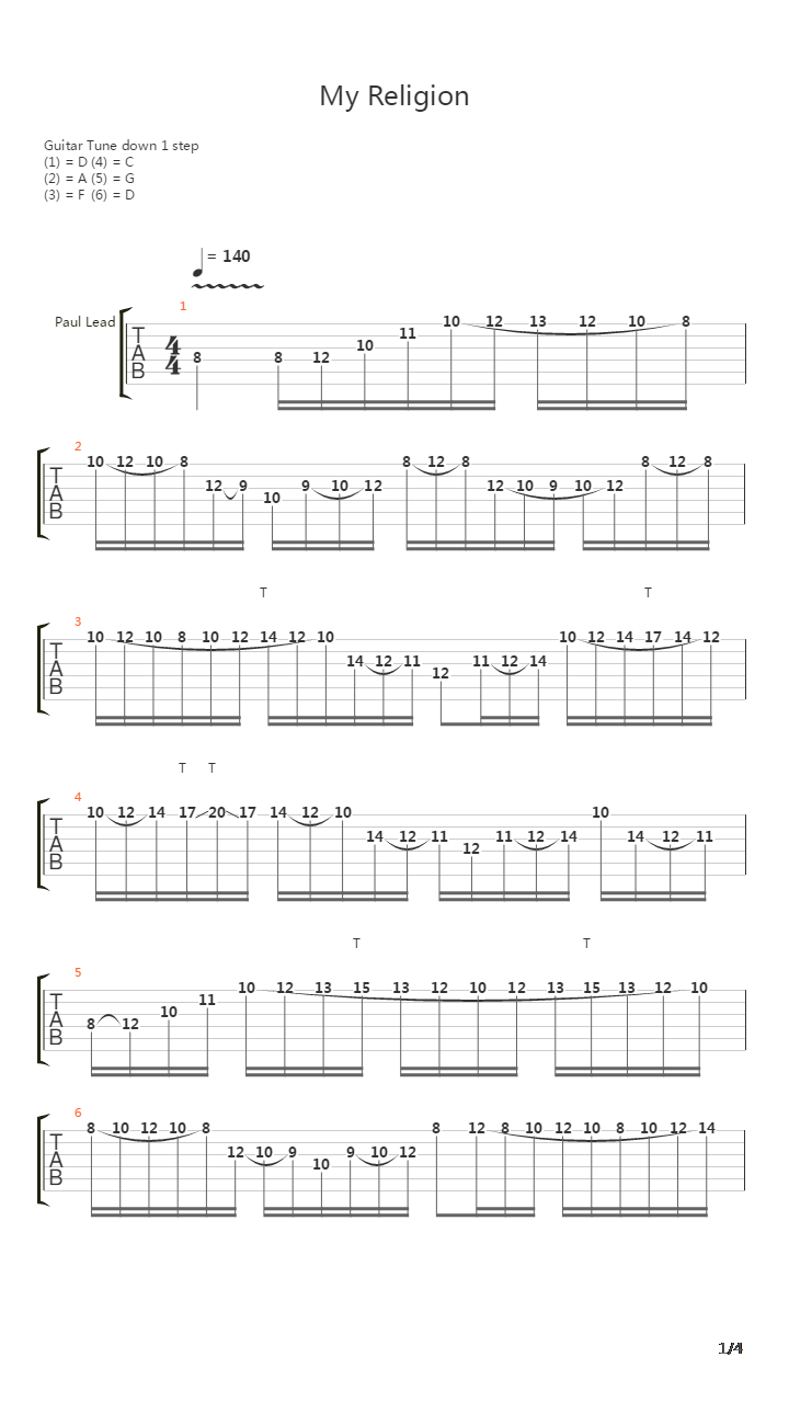 My Religion吉他谱
