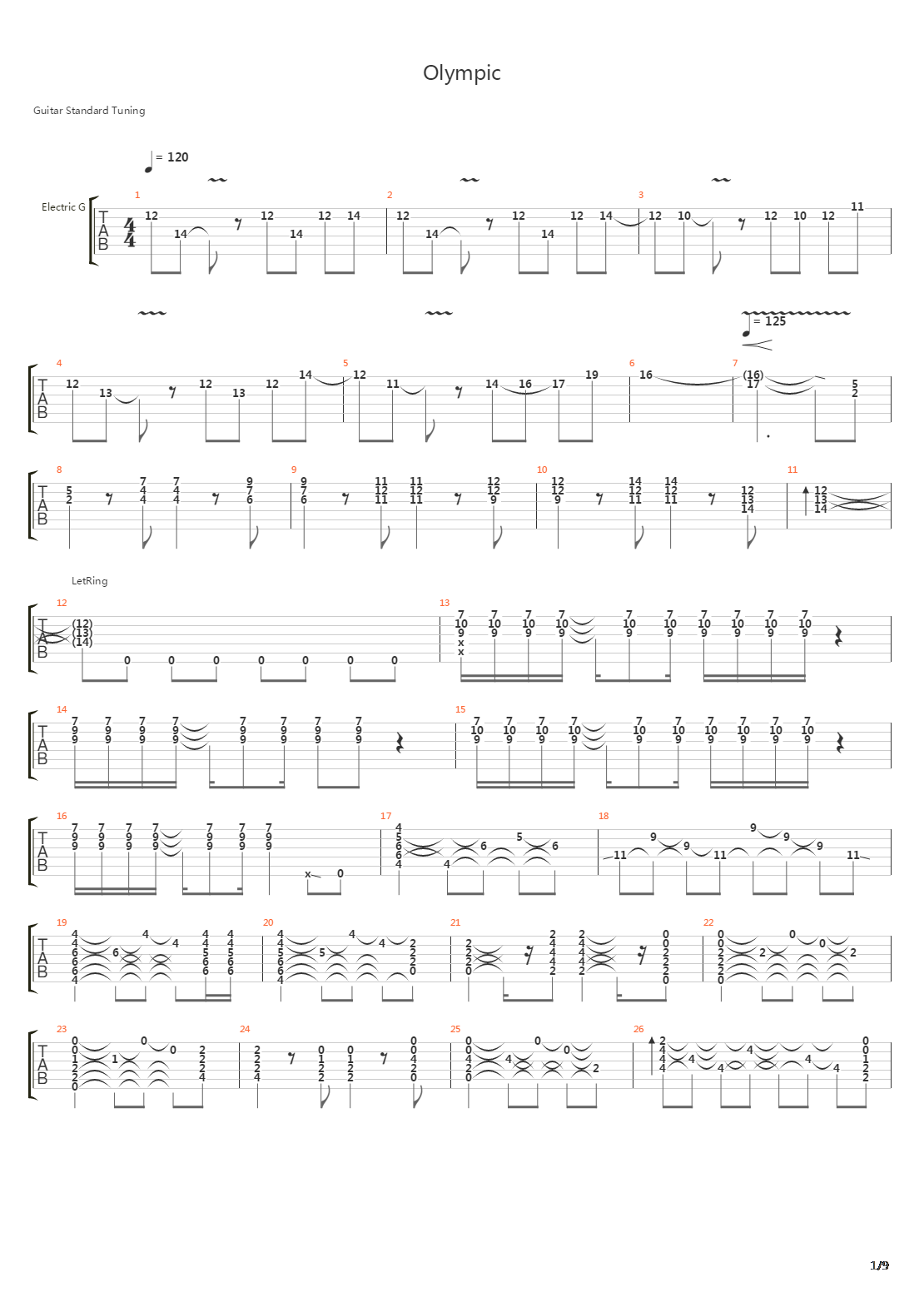Olympic吉他谱