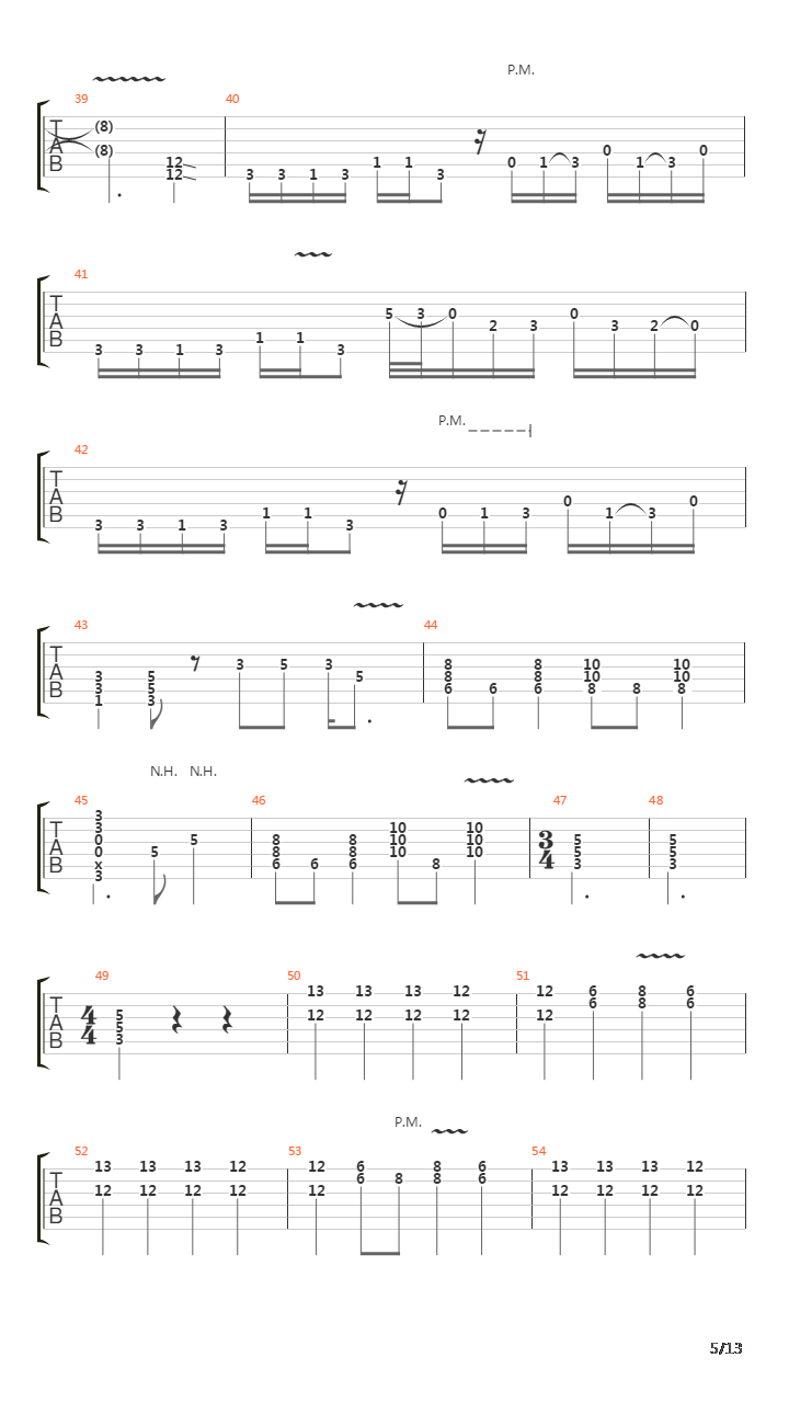 Pulsar吉他谱