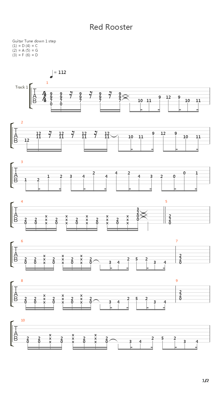 Red Rooster吉他谱
