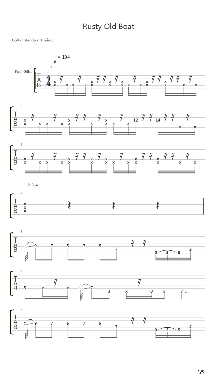 Rusty Old Boat吉他谱