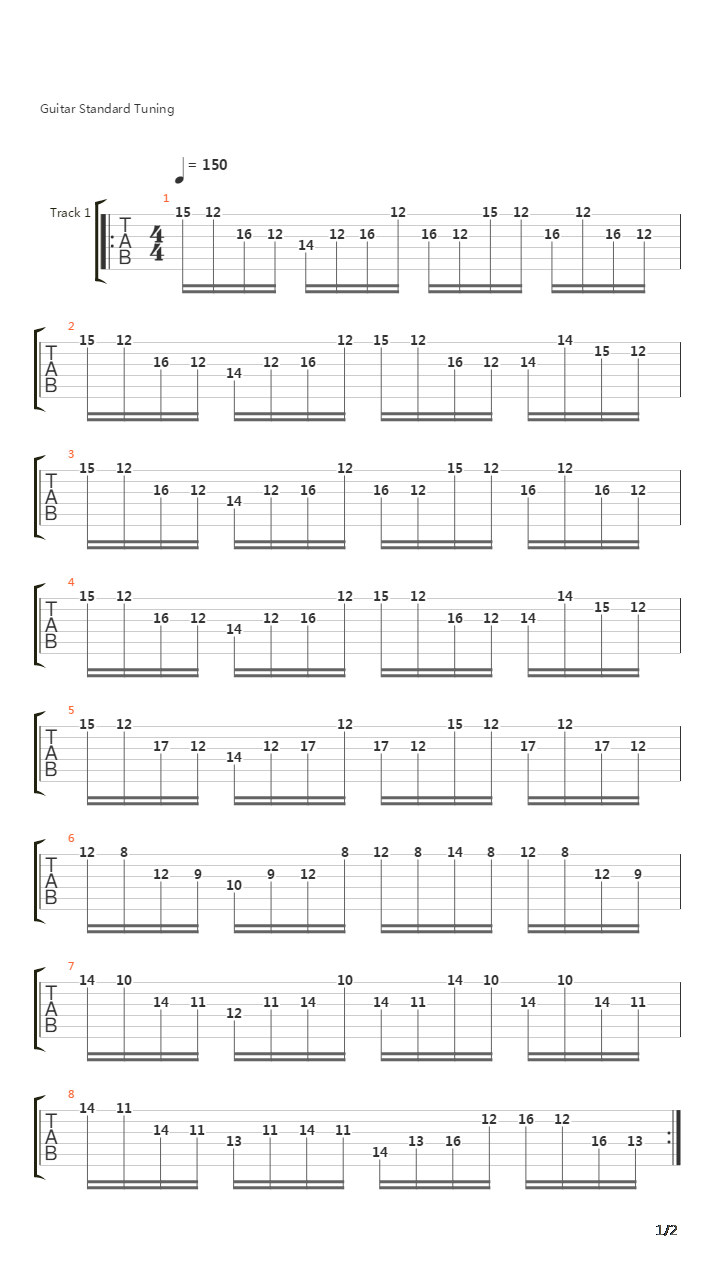 Sequenced String Skip吉他谱