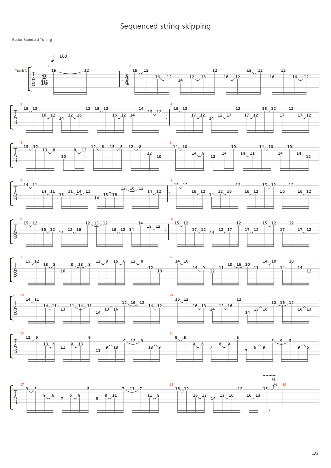 Sequenced String Skipping吉他谱