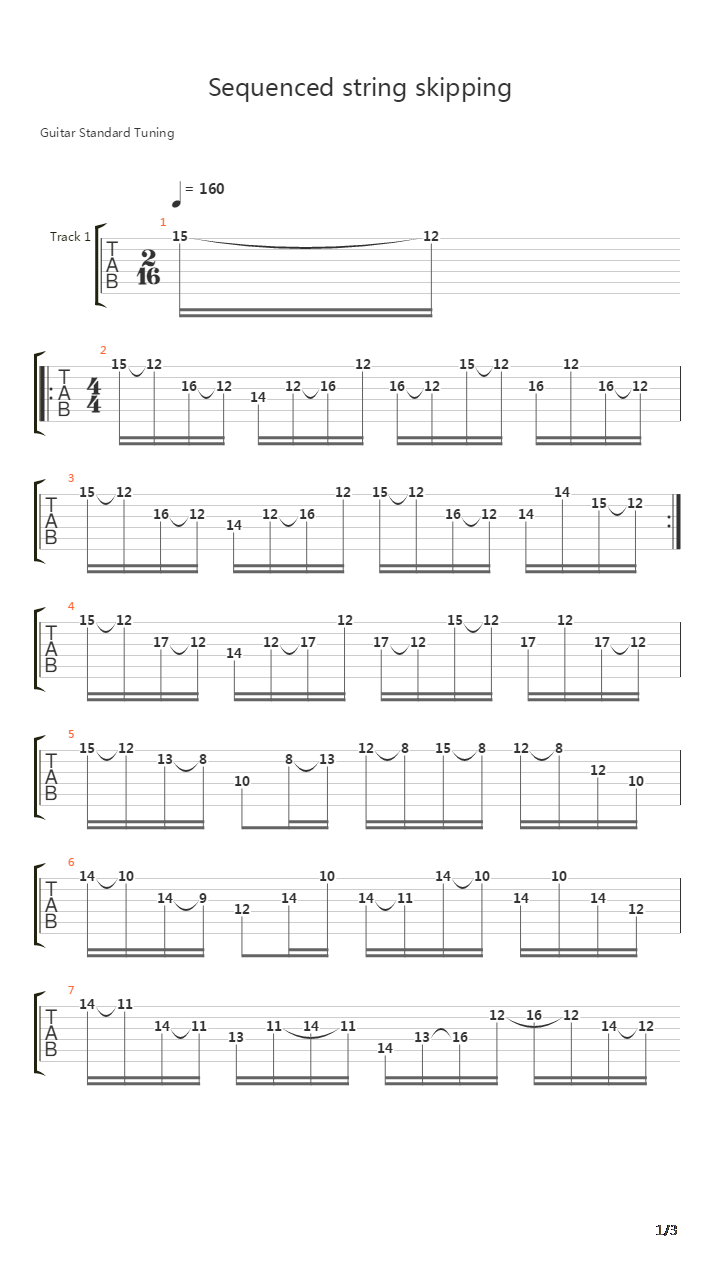 Sequenced String Skipping吉他谱