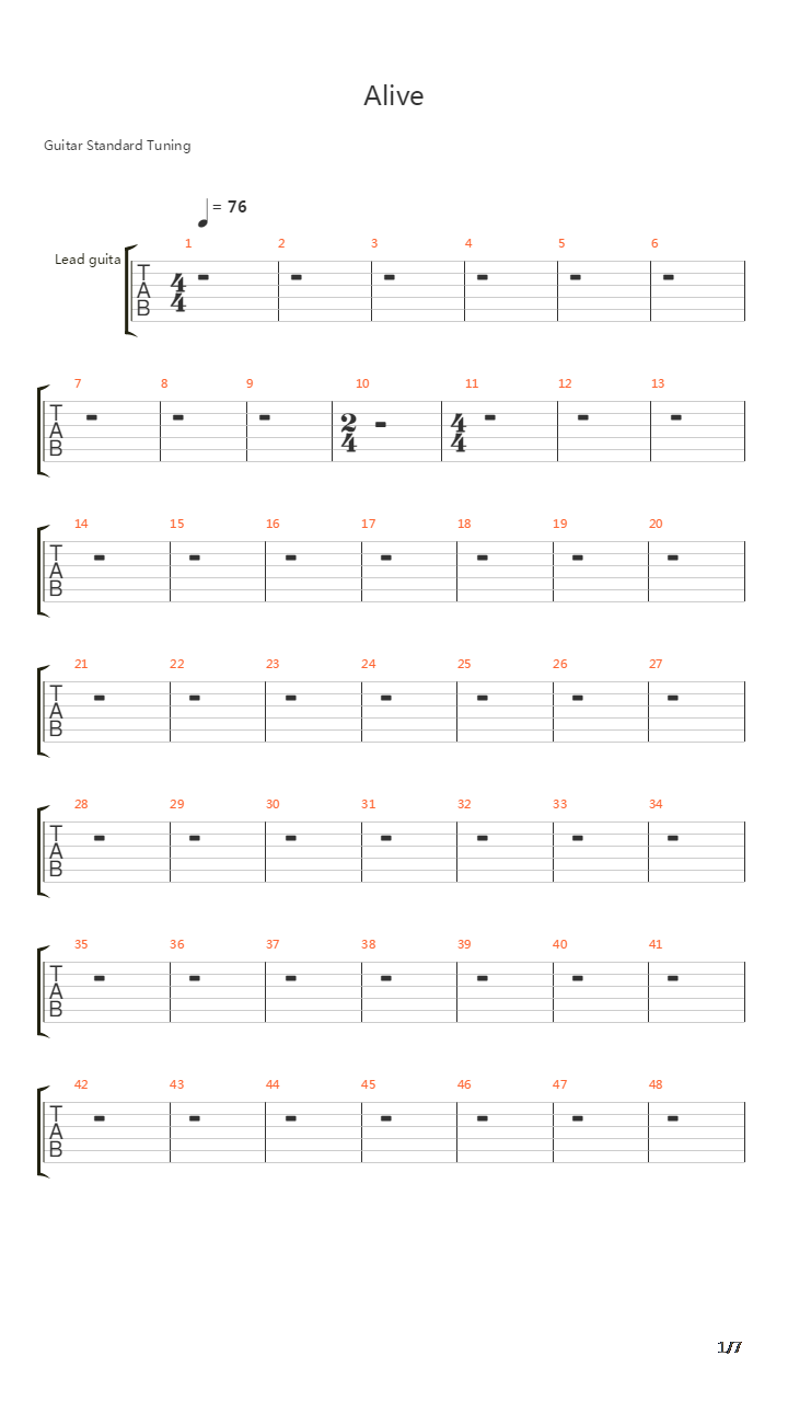 Alive吉他谱