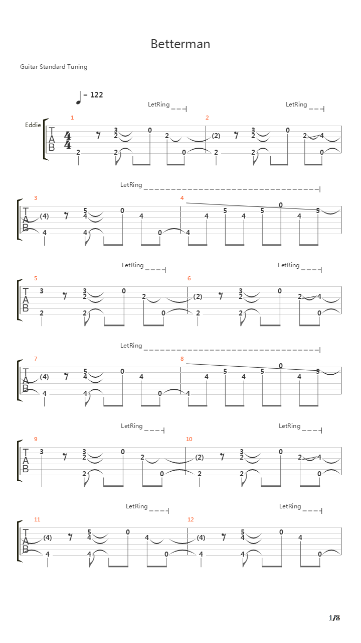 Betterman吉他谱