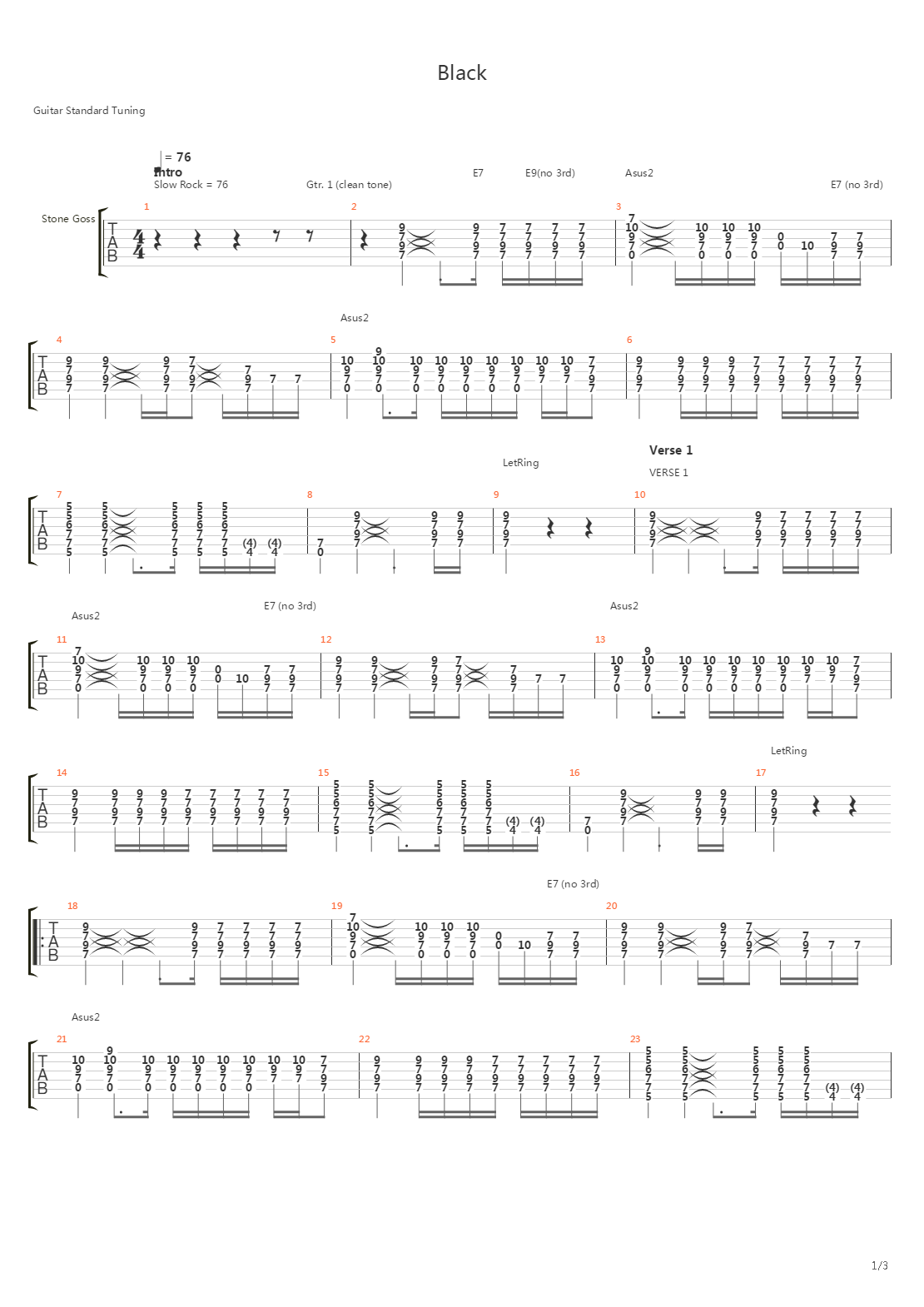 Black吉他谱