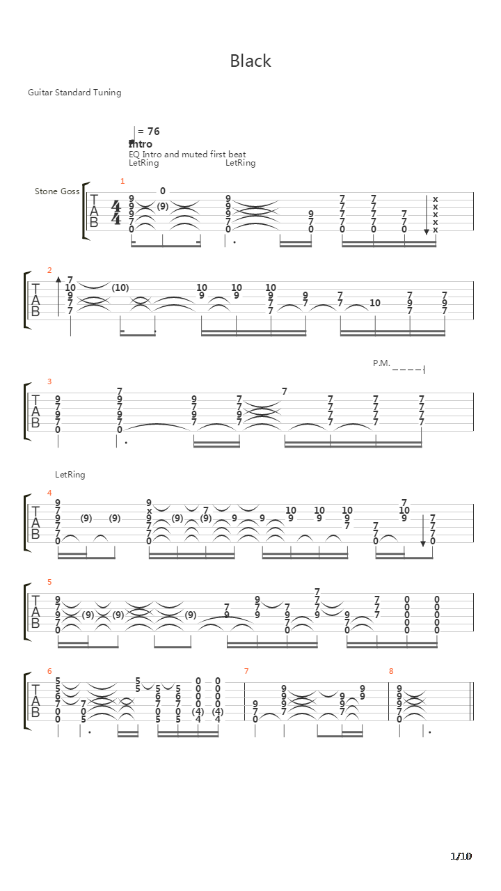 Black吉他谱