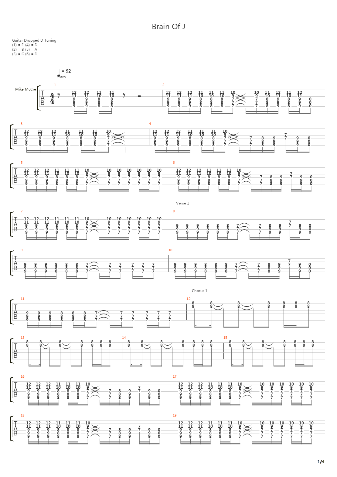 Brain Of J吉他谱