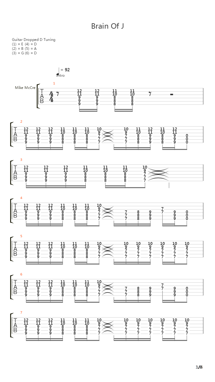 Brain Of J吉他谱
