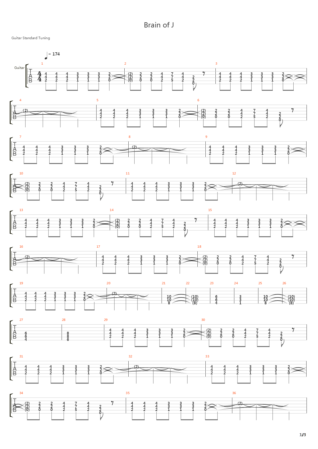 Brain Of J吉他谱