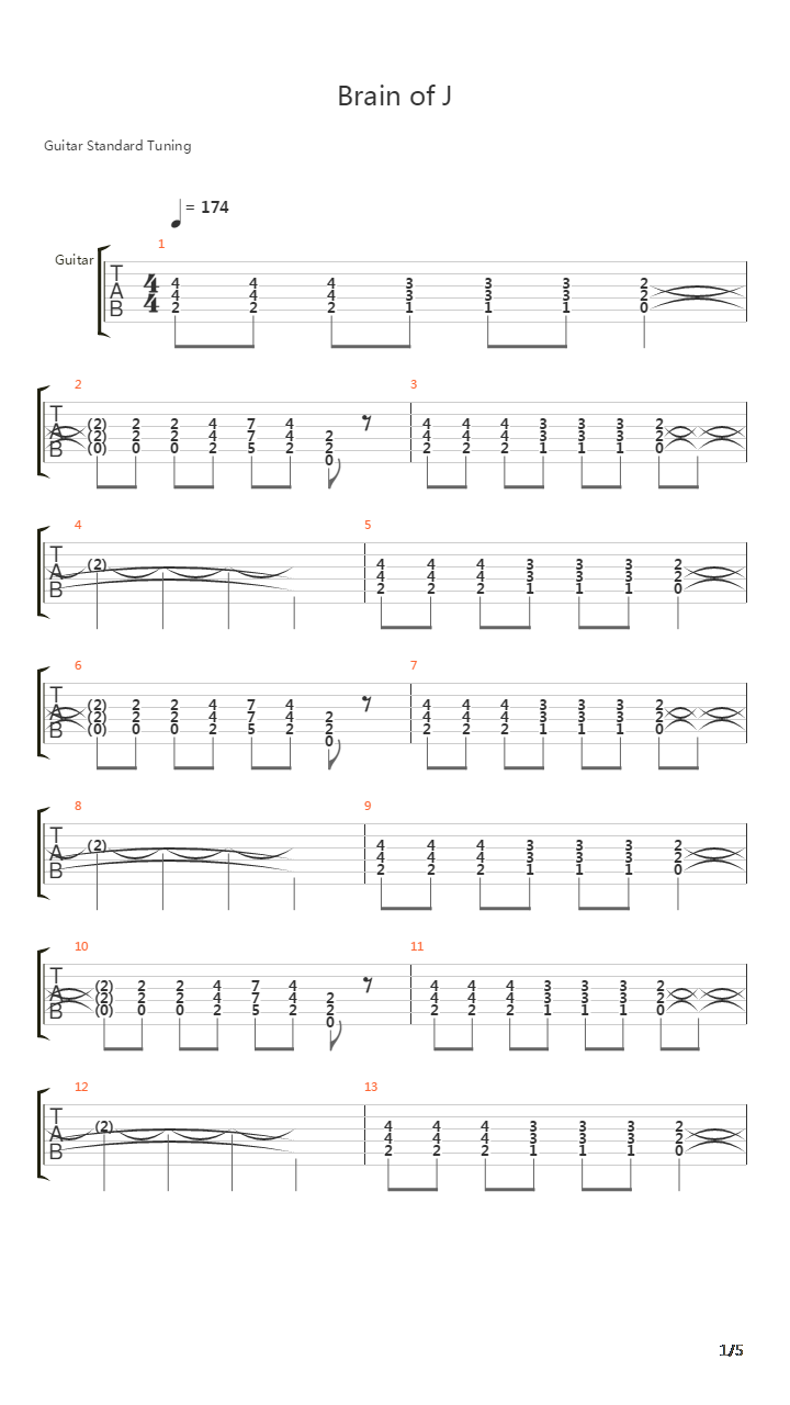 Brain Of J吉他谱