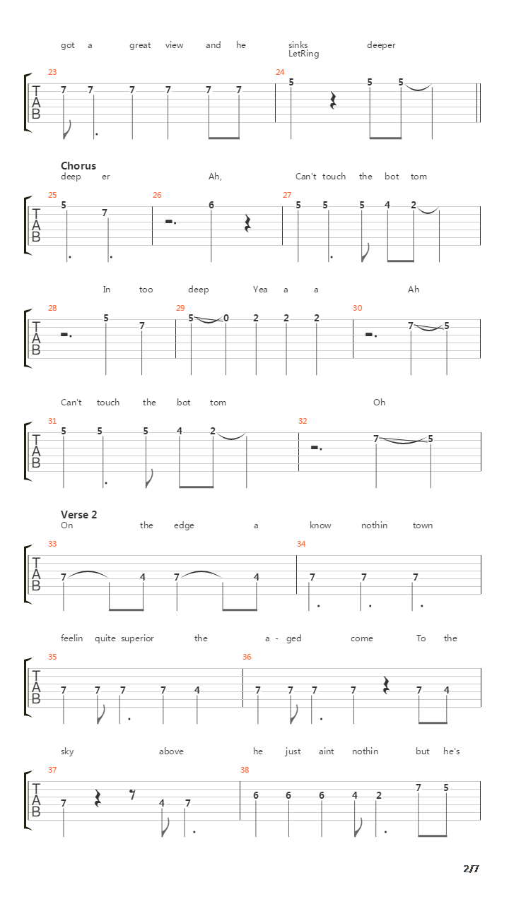 Deep吉他谱