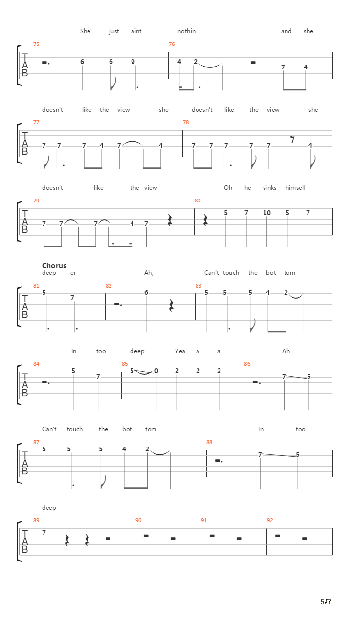 Deep吉他谱