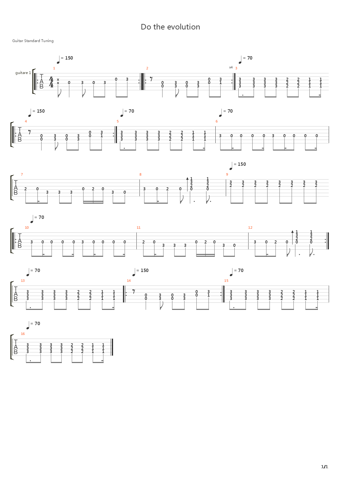 Do The Evolution吉他谱