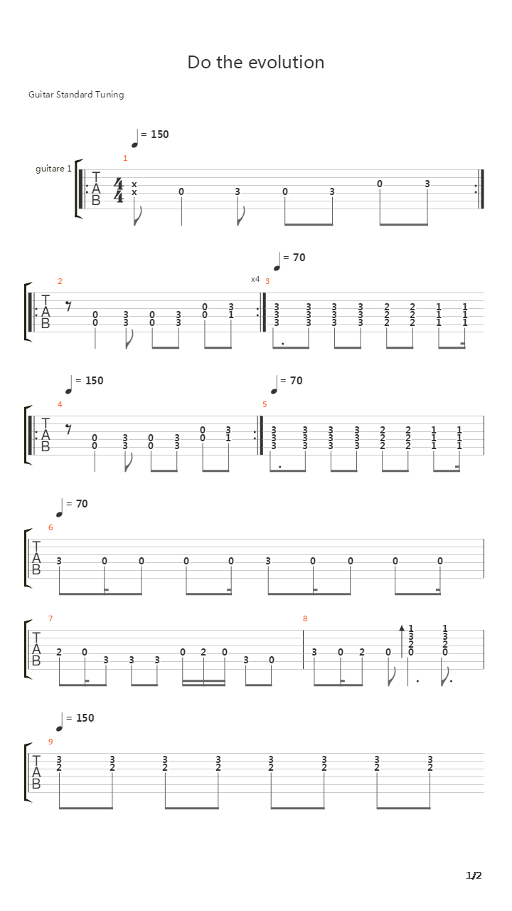 Do The Evolution吉他谱